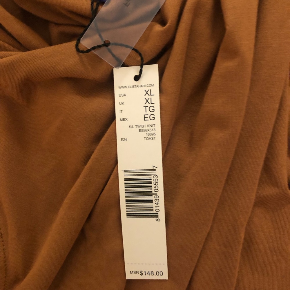 Elie Tahari Sleeveless Draped Mock Neck Top - Rust Size XL NWT - Picture 6 of 9